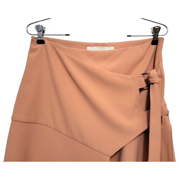 Cedric Charlier Asymmetrical Wrap Midi Skirt Peach Beige Designer Italy - Picture 4 of 15